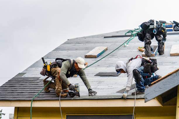 Professional Gutter Installation technician working in Newark, TX